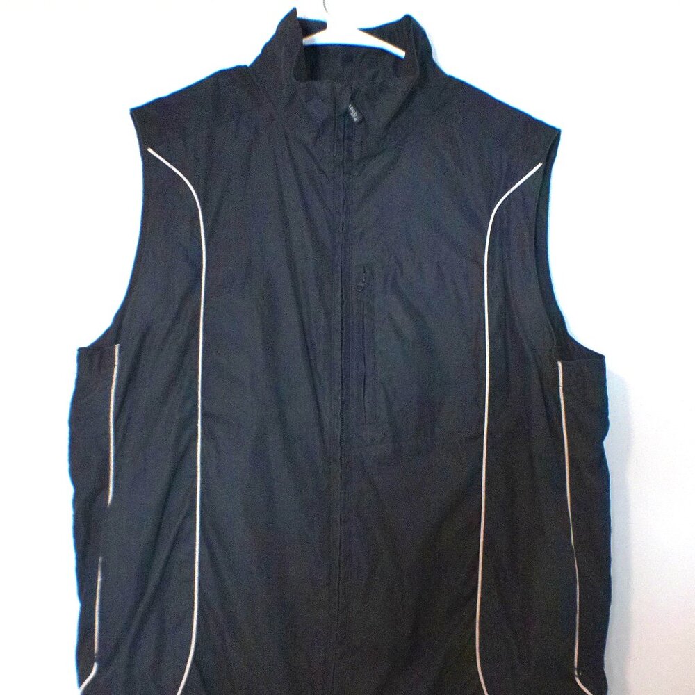 IZOD Xtreme Function Golfwear Performance Vest Black Full Zip Men’s Large #1491